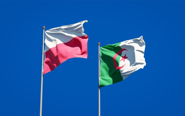 Beautiful national flags against the sky