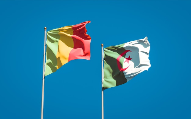 Beautiful national flags against the sky