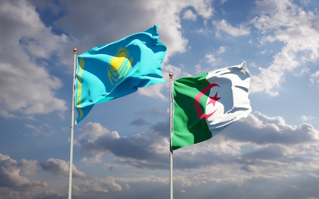 Beautiful national flags against the sky