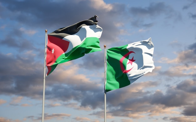 Beautiful national flags against the sky