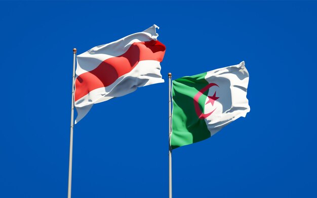 Beautiful national flags against the sky