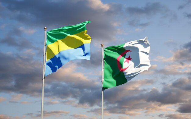 Beautiful national flags against the sky