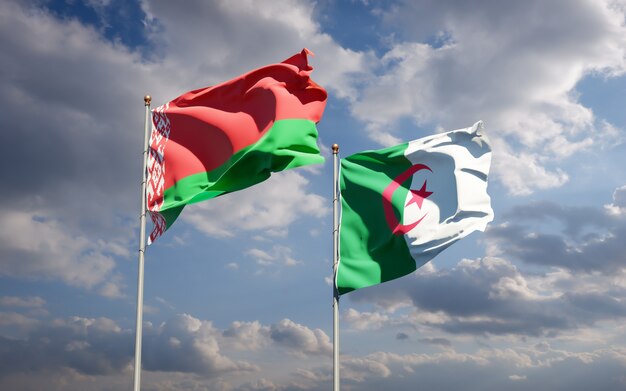 Beautiful national flags against the sky