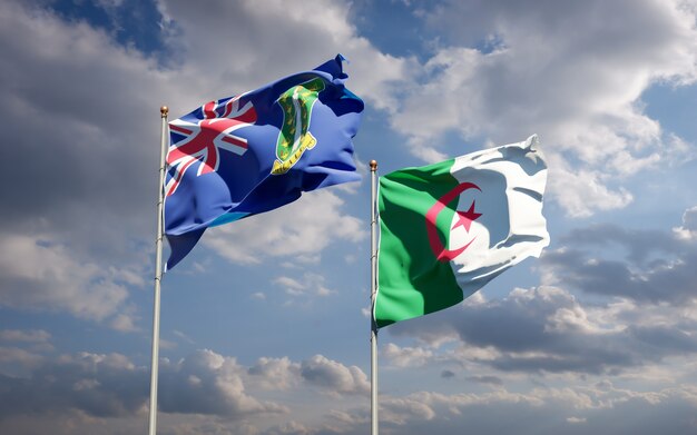 Beautiful national flags against the sky