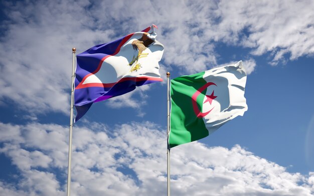 Photo beautiful national flags against the sky