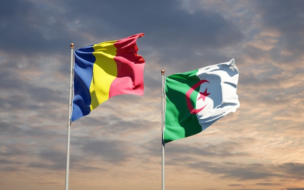 Beautiful national flags against the sky