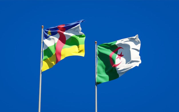 Beautiful national flags against the sky