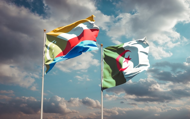 Beautiful national flags against the sky