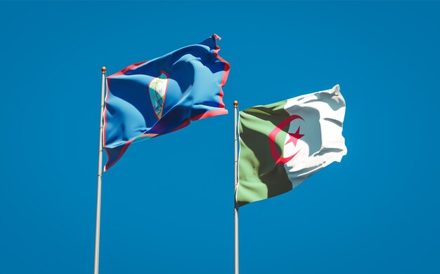 Beautiful national flags against the sky