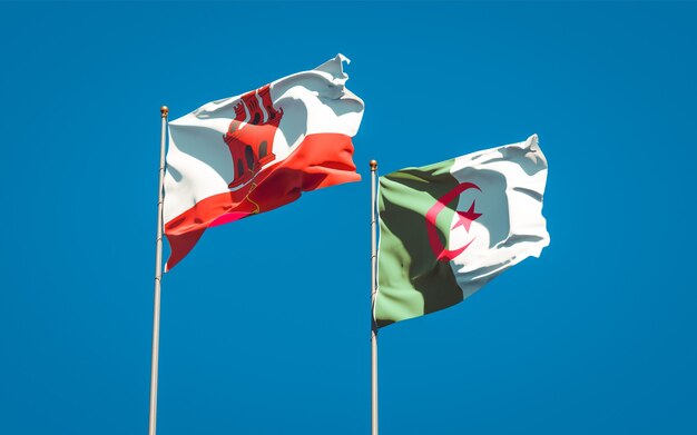 Beautiful national flags against the sky