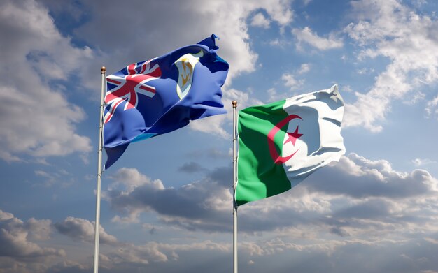 Beautiful national flags against the sky