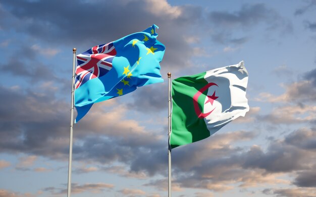 Beautiful national flags against the sky