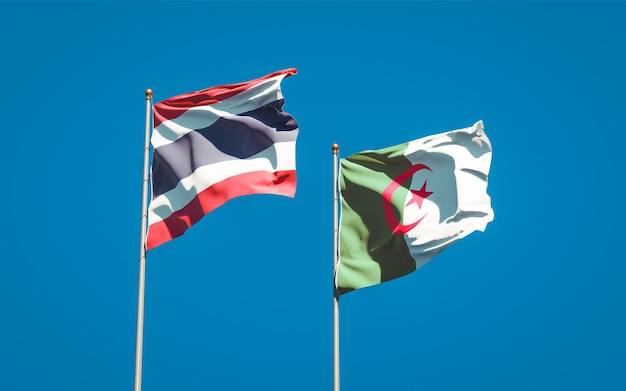 Photo beautiful national flags against the sky