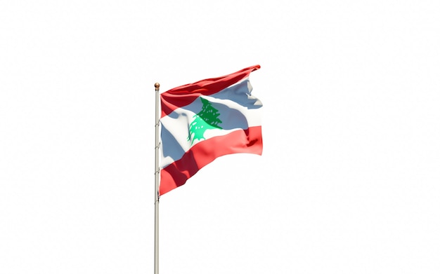 Beautiful national state flag of Lebanon