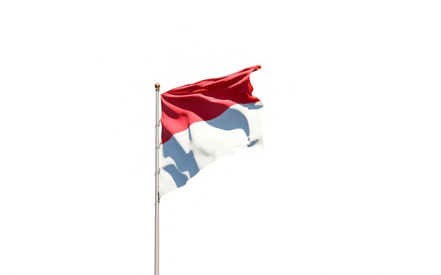 Beautiful national state flag of Monaco