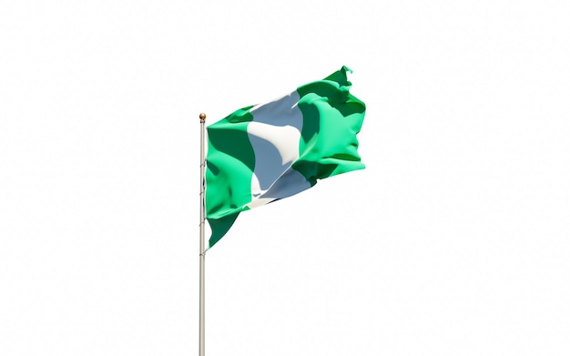 Beautiful national state flag of Nigeria