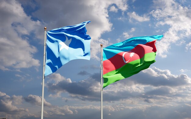 空の背景に美しい国民国家の旗
