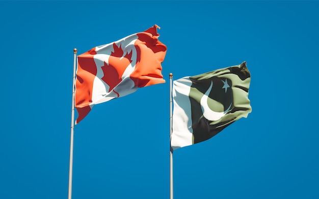 Photo beautiful national state flags together at the sky