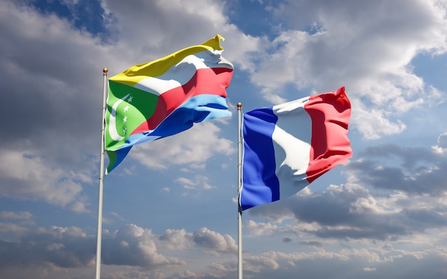 Beautiful national state flags together at the sky