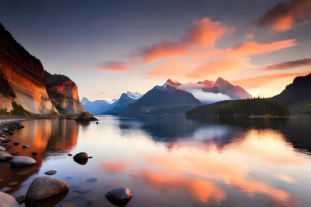 Foto illustrazione di un bellissimo paesaggio naturale