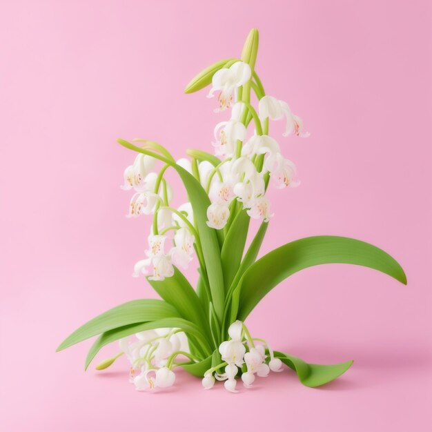 Фото beautiful natural lily on a pink background