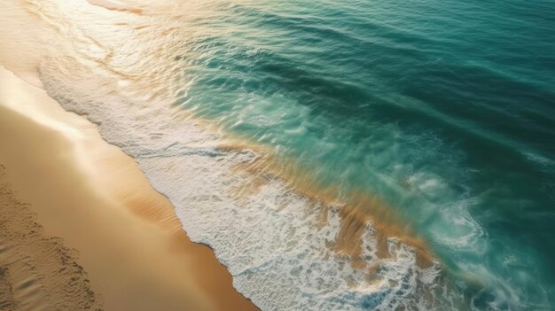 Фото Красивые естественные летние каникулы фон arial сверху вниз синие волны воды ai создан