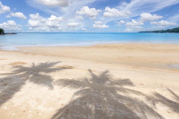 Beautiful nature of the Andaman Sea and the white sand beach at Patong Beach Phuket Island Thailand