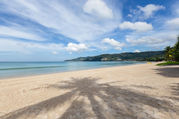 Beautiful nature of the Andaman Sea and the white sand beach at Patong Beach Phuket Island Thailand