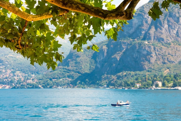 Beautiful nature of lake Como Italy in summer famous tourism destination