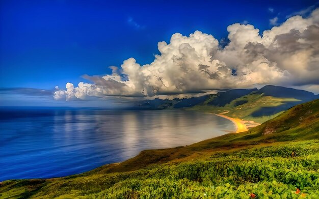 Beautiful nature landscape with ocean