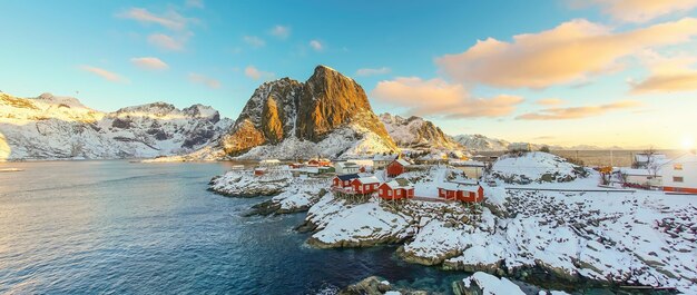 Photo beautiful nature lanscape of lofoten in norway