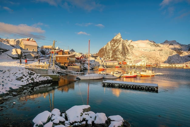 ノルウェーのロフォーテン諸島の美しい自然の風景