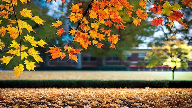 beautiful nature maple leaf autumn background