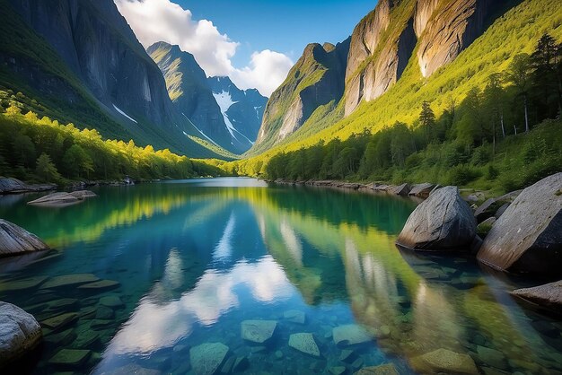 Photo beautiful nature norway natural landscape