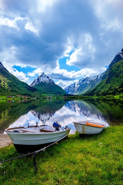 美しい自然ノルウェーの自然の風景。