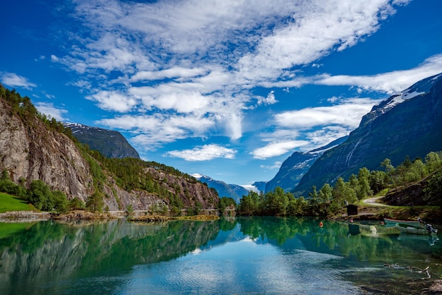 美しい自然ノルウェーの自然の風景。