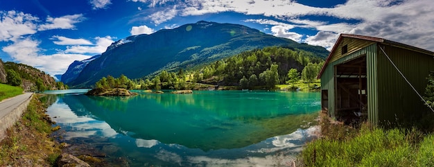 写真 美しい自然ノルウェーの自然の風景。