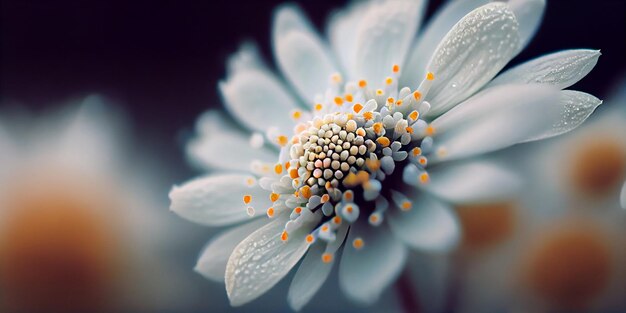 Beautiful Nature panorama BackgroundMacro Shot of Amazing Flowers Fantasy Floral Art AI Generated