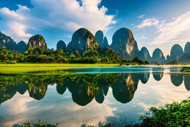 Beautiful nature of Thailand James Bond island reflection