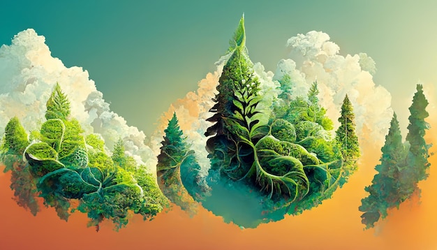 Beautiful Nature Upside Down or Inside Out Illustrations