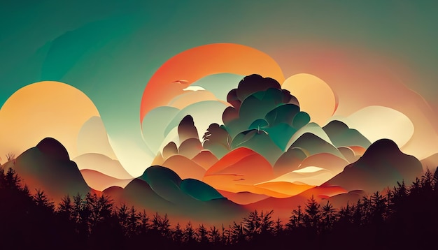 beautiful nature upside down or inside out illustrations