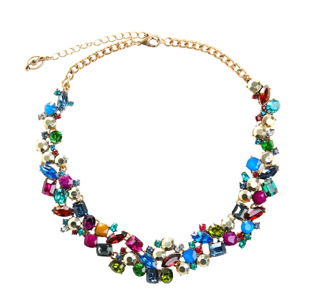 beautiful necklace on white background