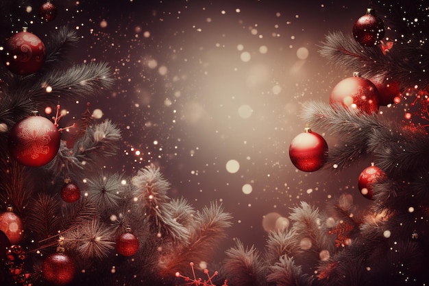 Beautiful New Year and Christmas background AI Generated