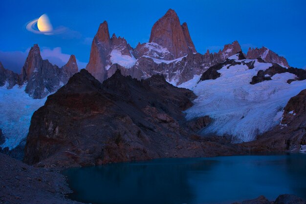 A beautiful night scape of mount fitz roy