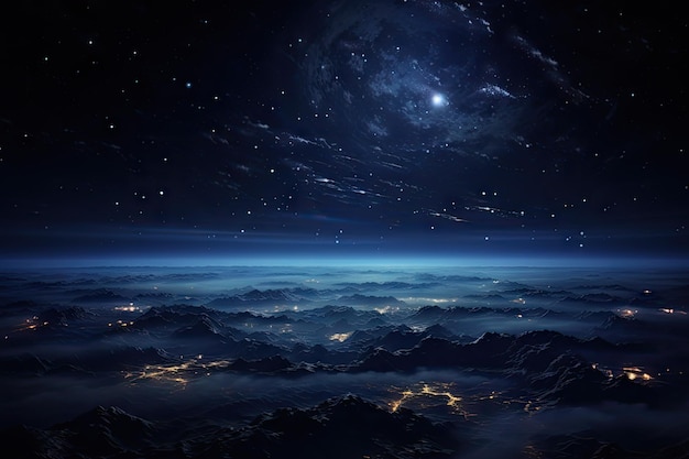 A beautiful night seen from the space