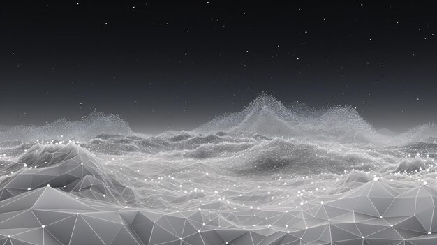 A Beautiful Night Sky with Mountains in the Background Generative AI