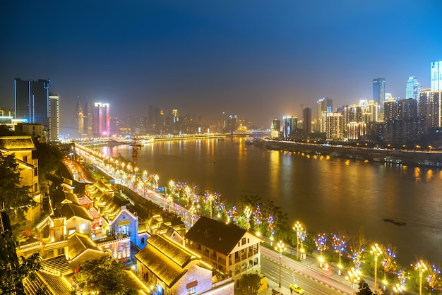 Beautiful night view of the city in chongqing, china