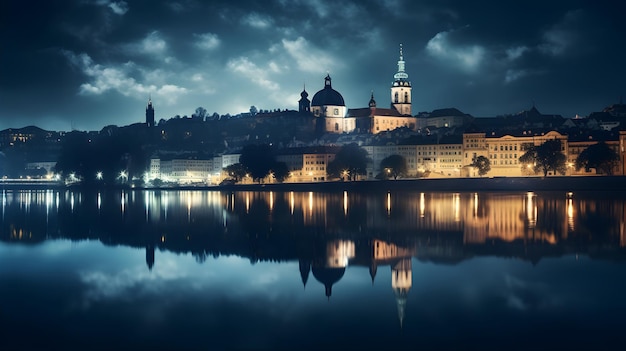 Beautiful night view of the Czech Republic