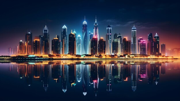 Beautiful night view of Dubai