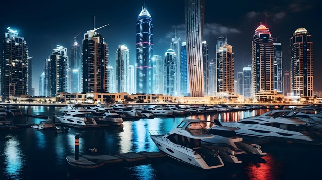 Beautiful night view of Dubai